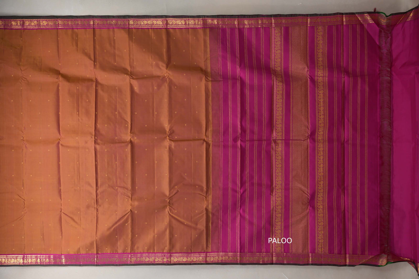 Dual tone of yellow and pink Vintage Kanjivaram Silk Saree SS9110