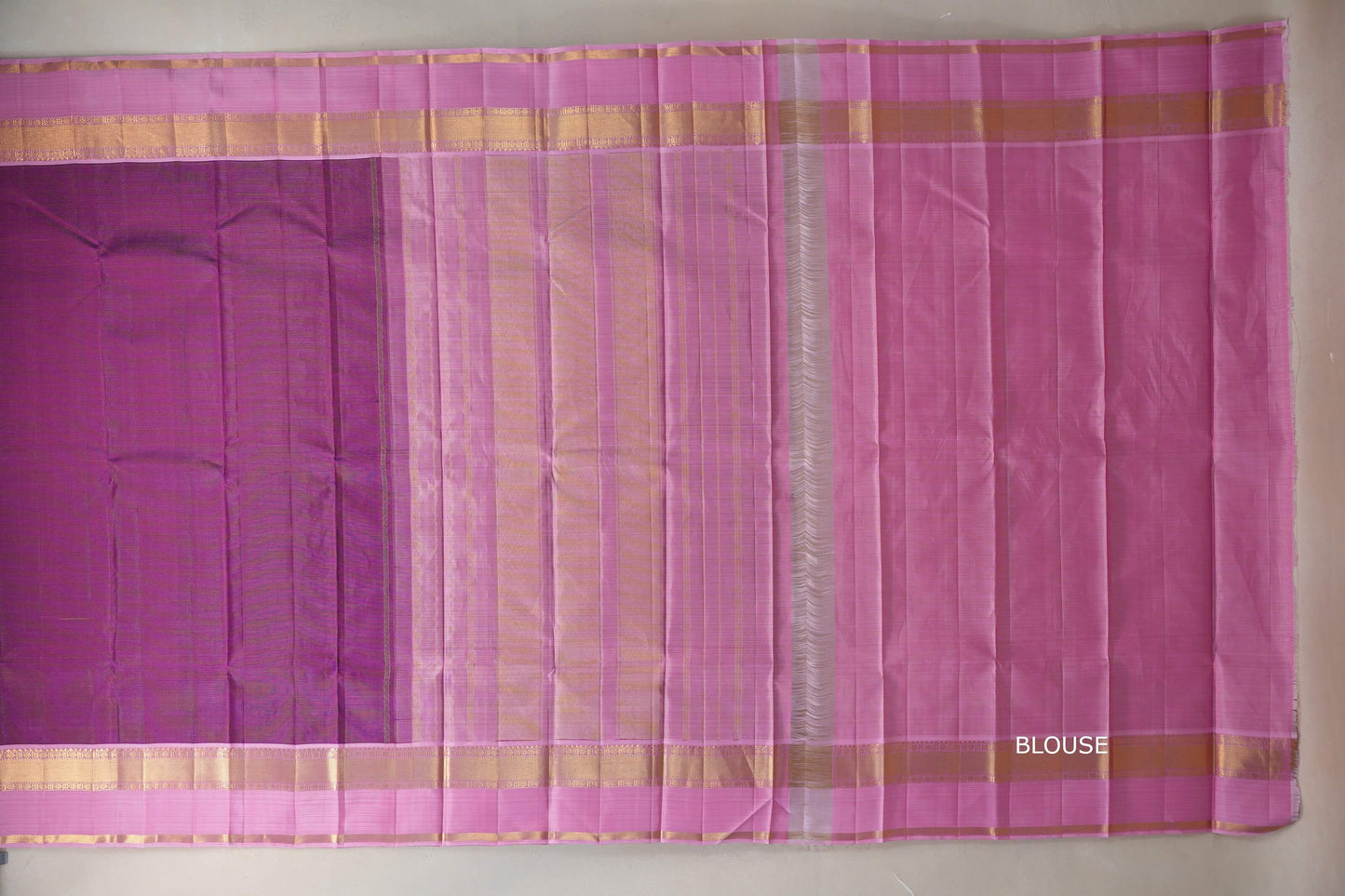 Deep magenta with Baby pink borders Vintage Kanjivaram Silk Saree SS9112