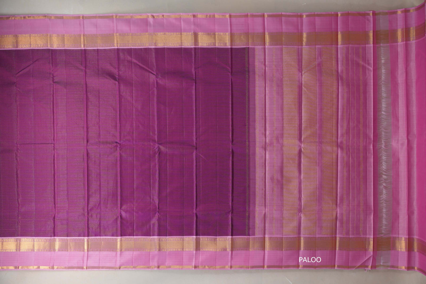 Deep magenta with Baby pink borders Vintage Kanjivaram Silk Saree SS9112