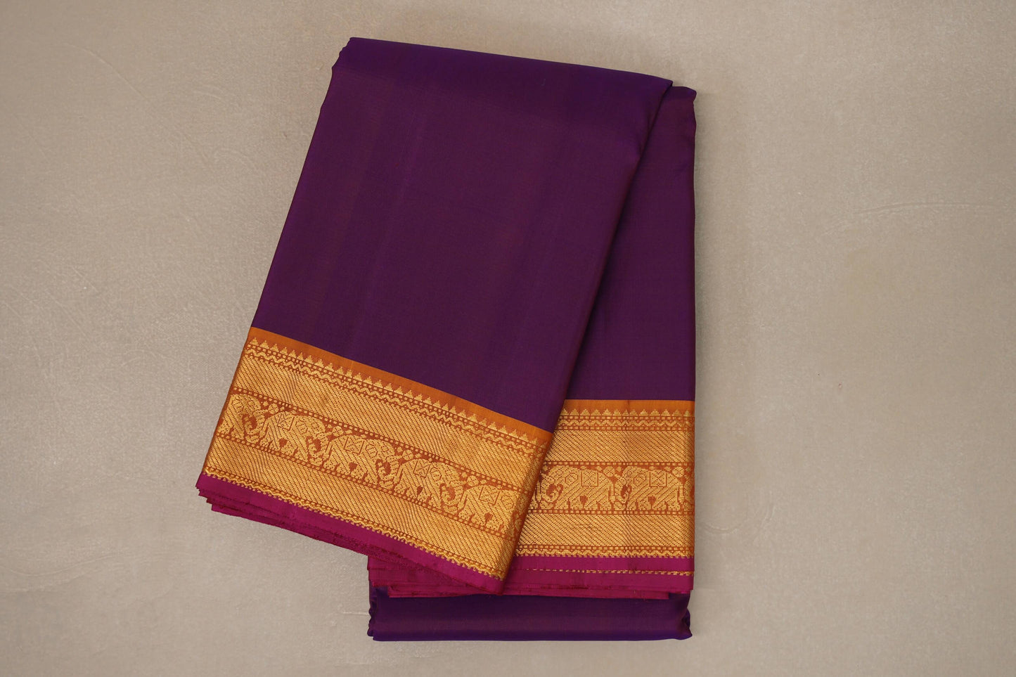 Deep magenta Vintage Kanjivaram Silk Saree SS9114