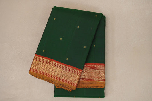 Deep Bottle Green Vintage Kanjivaram Silk Saree SS9115