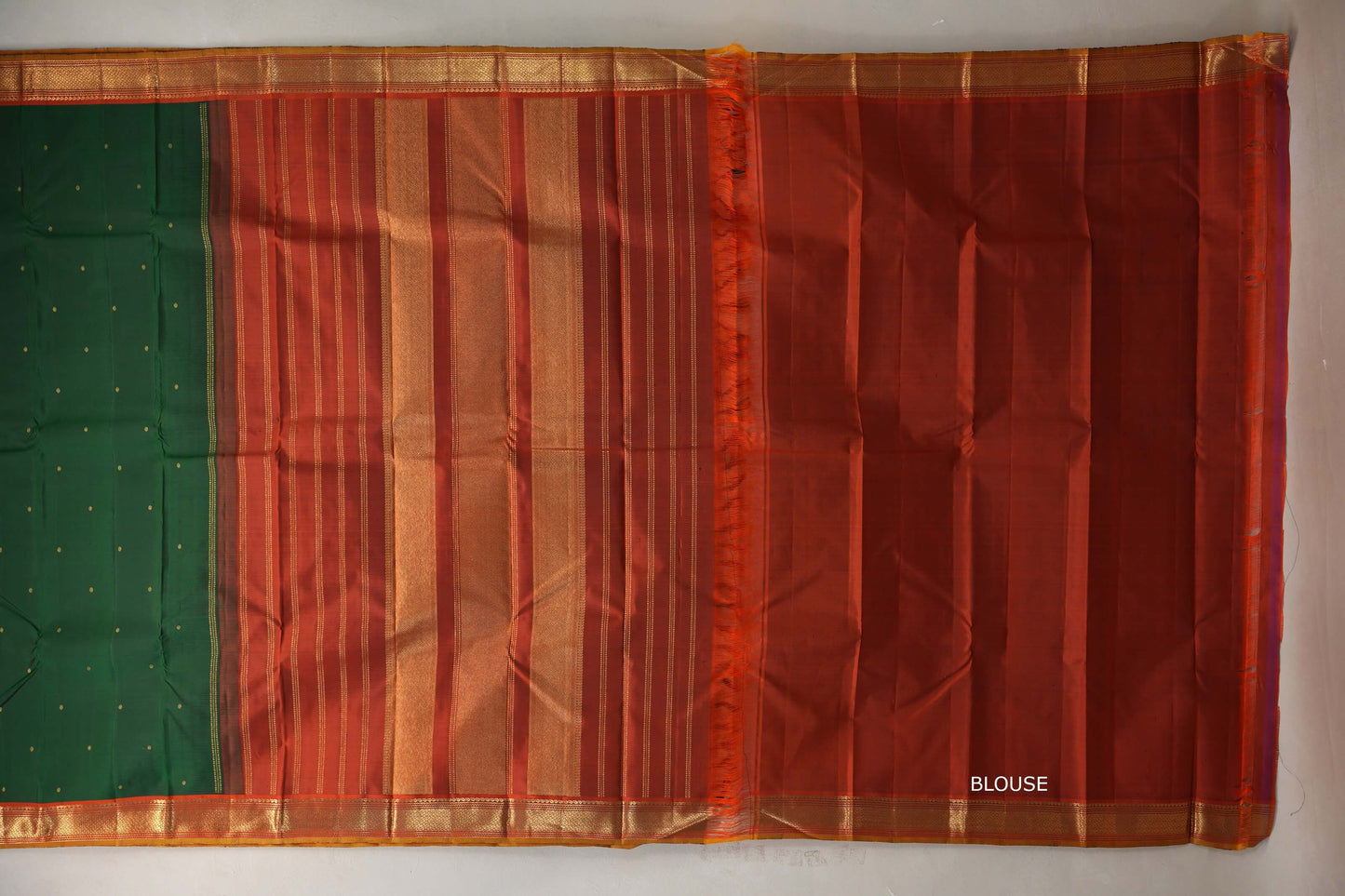 Deep Bottle Green Vintage Kanjivaram Silk Saree SS9115