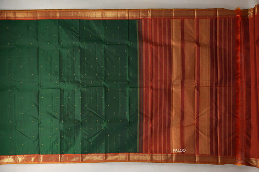 Deep Bottle Green Vintage Kanjivaram Silk Saree SS9115