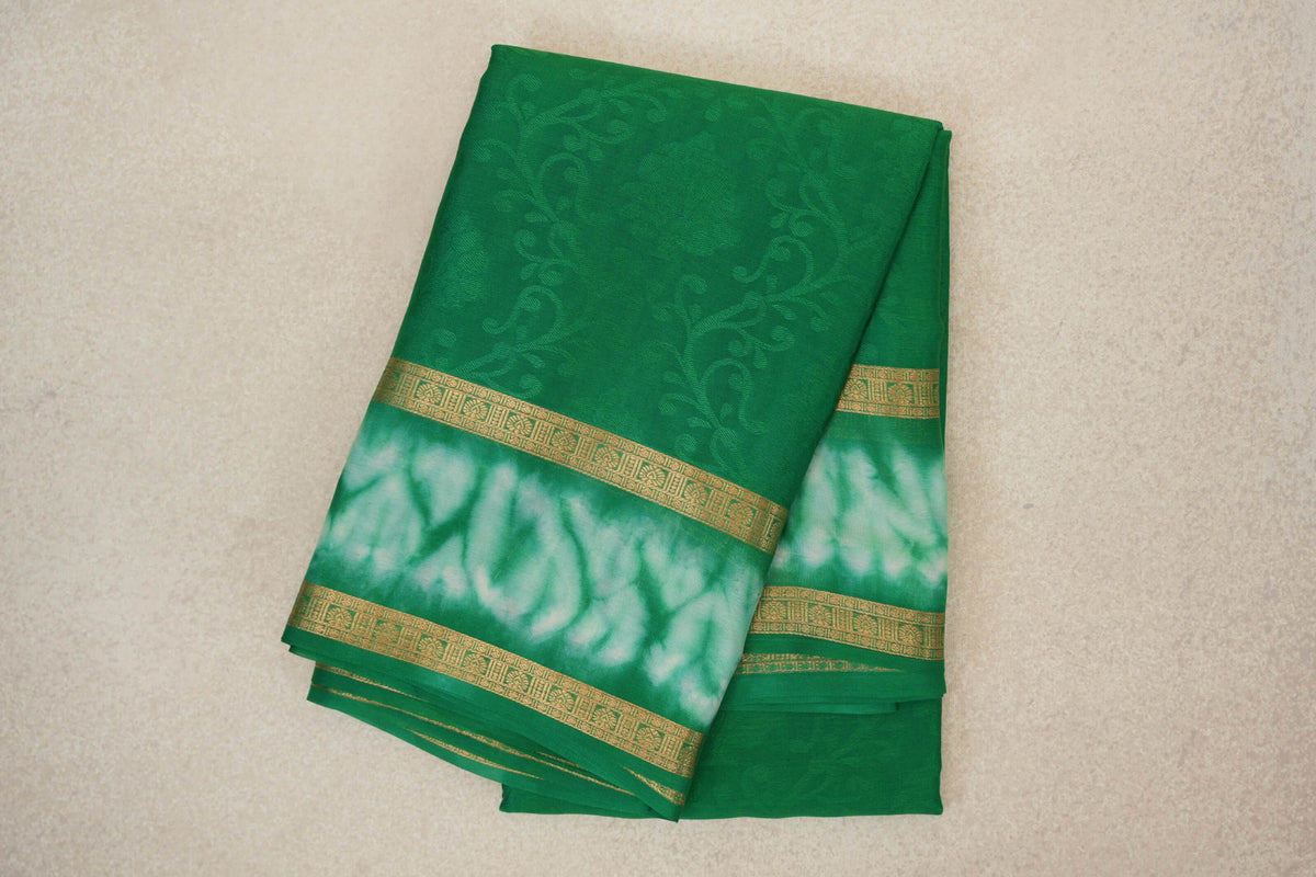 Parrot Green Mysore Silk Saree