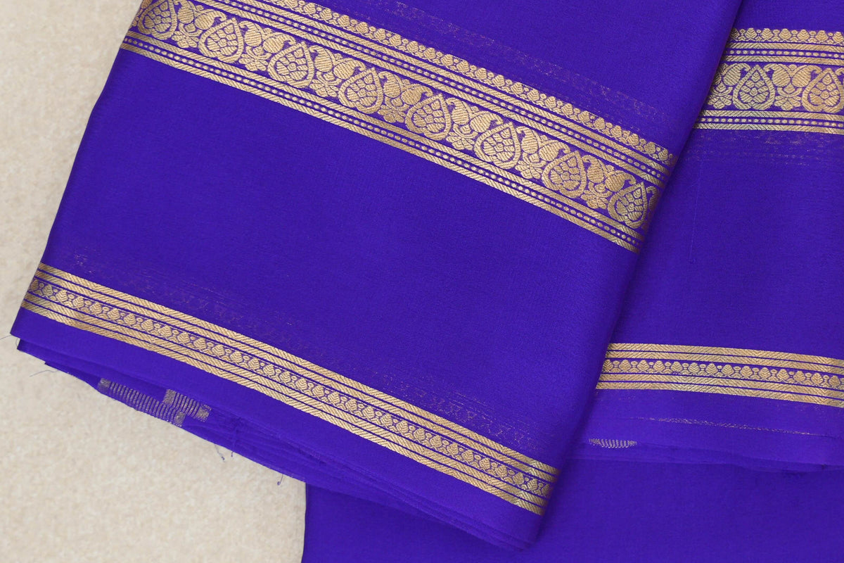 Violet Purple Mysore Silk Saree border