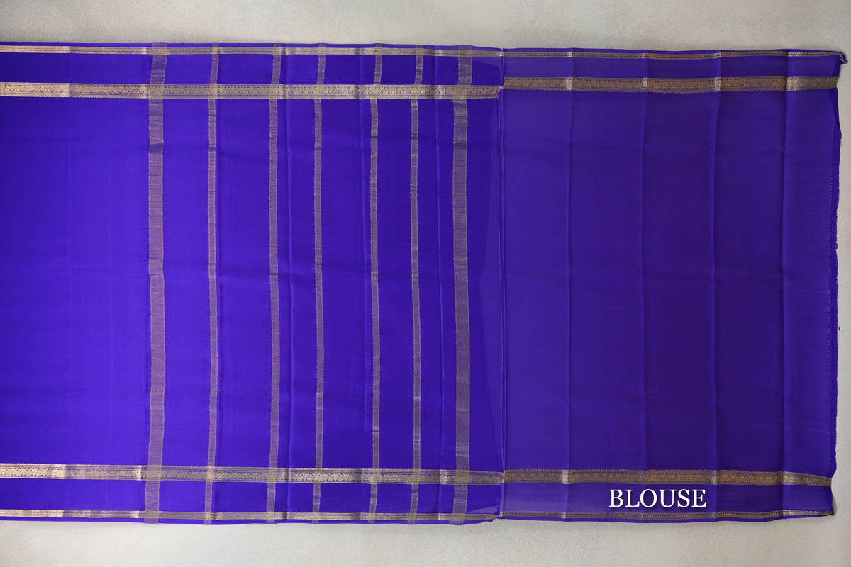 Violet Purple Mysore Silk Saree blouse