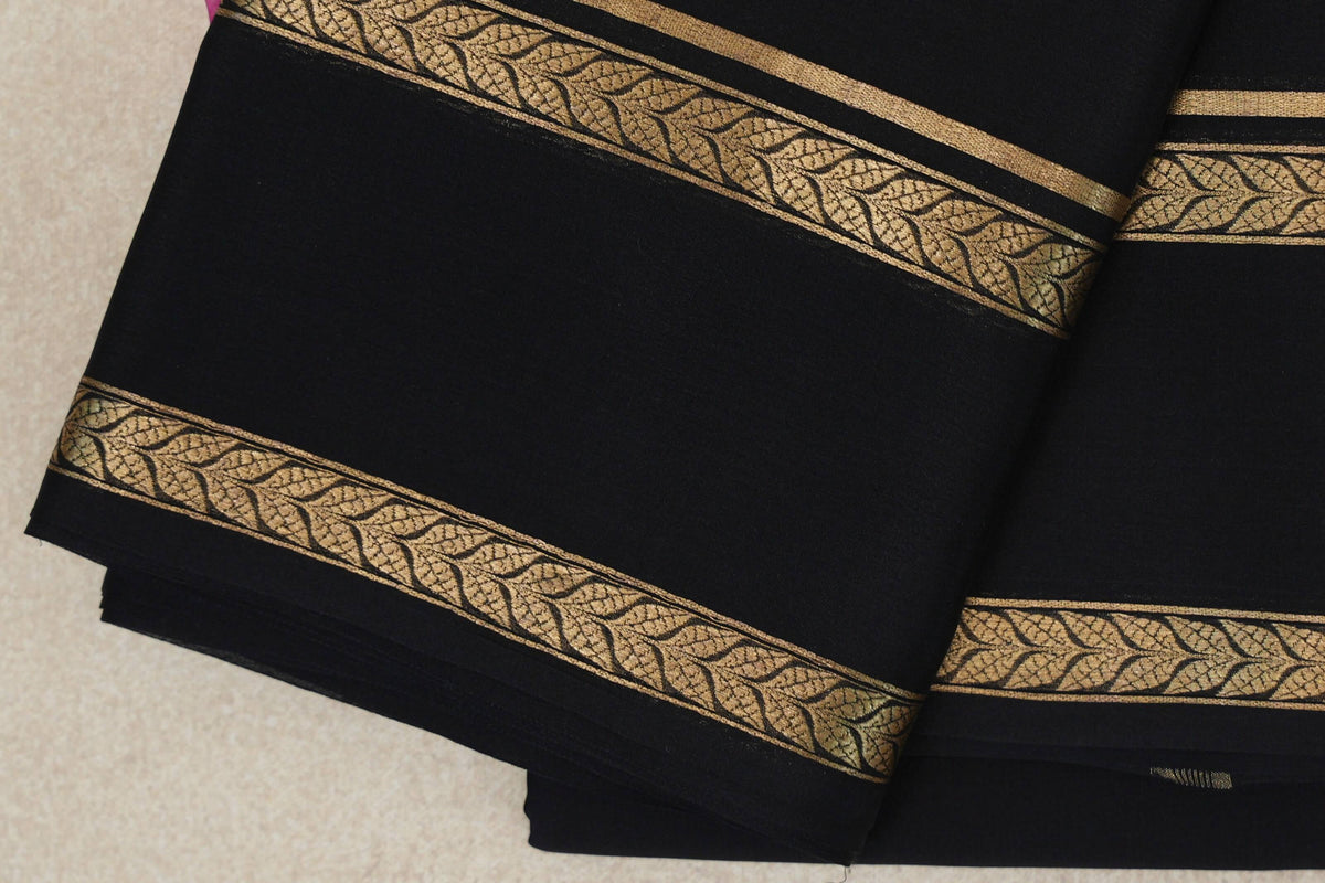 Black Mysore Silk Saree border