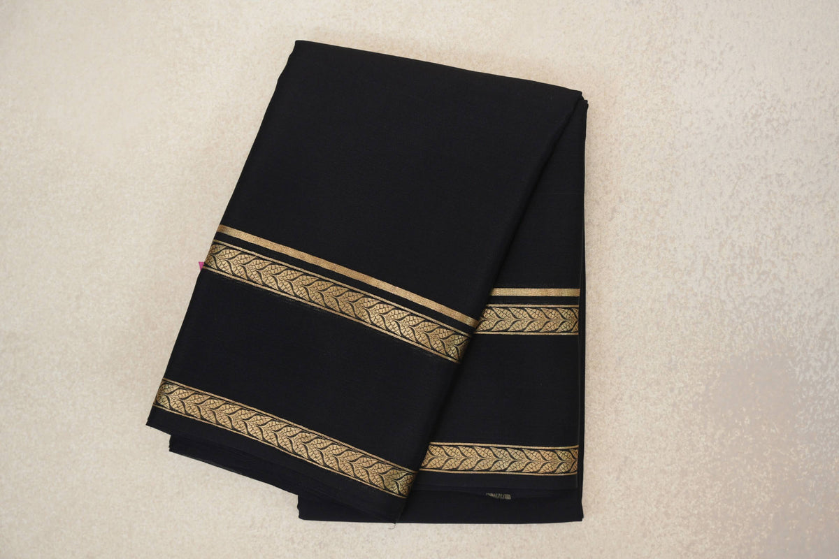 Black Mysore Silk Saree