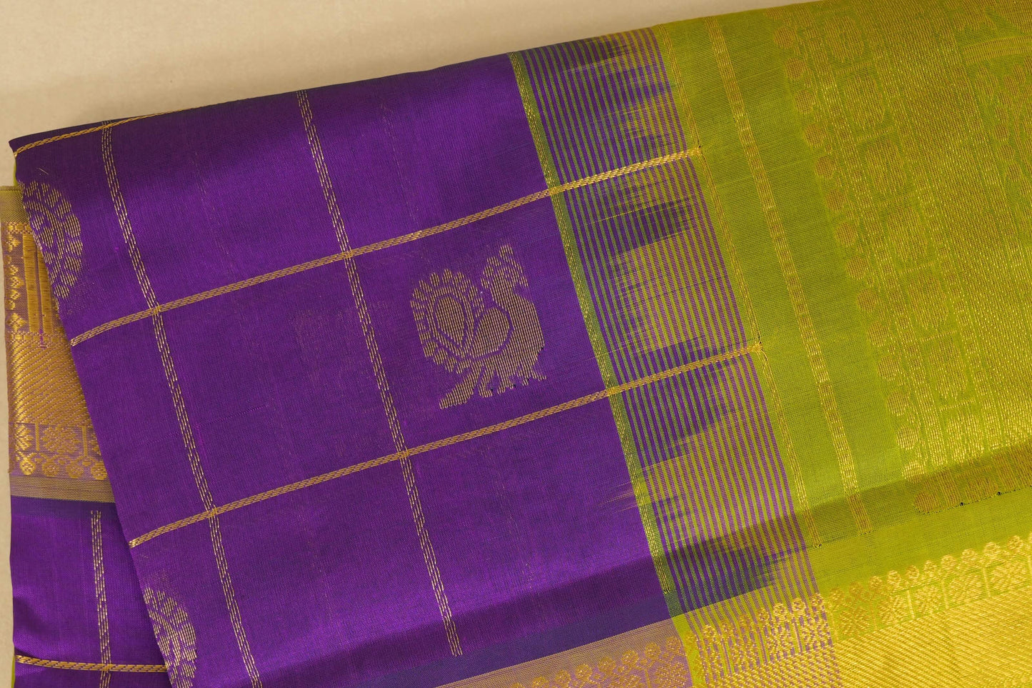 Dark magenta Nine and a half Yards Silk Cotton Saree body