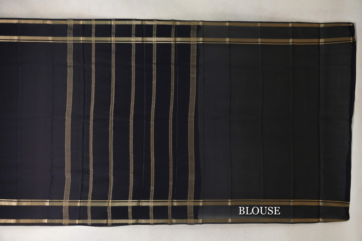 Black Mysore Silk Saree blouse