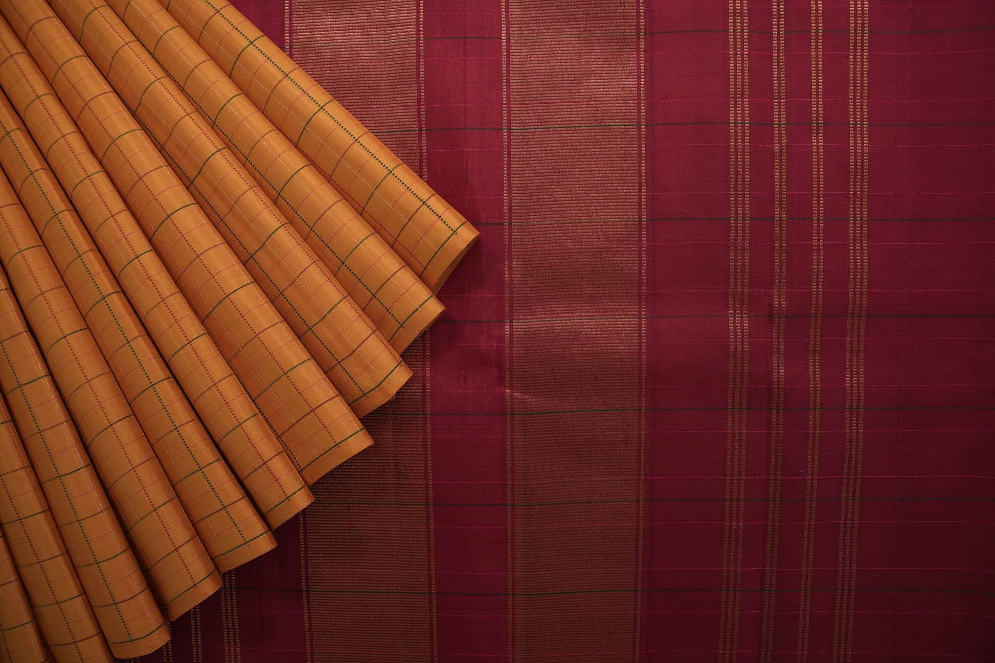 Mustard kanchipuram silk saree