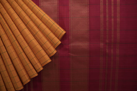 Mustard kanchipuram silk saree