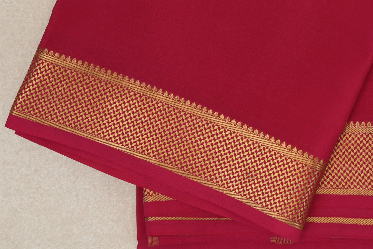 Deep Pink Mysore Silk Saree border