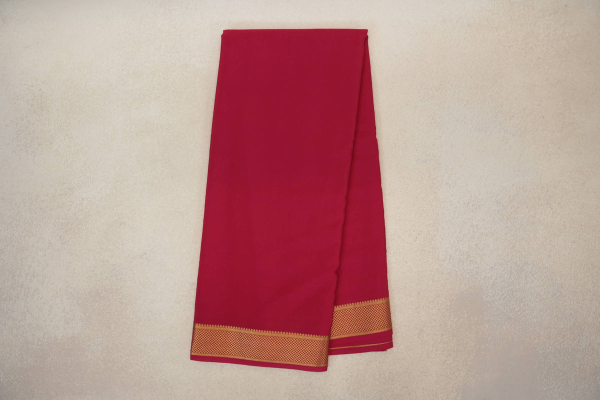 Online Deep Pink Mysore Silk Saree