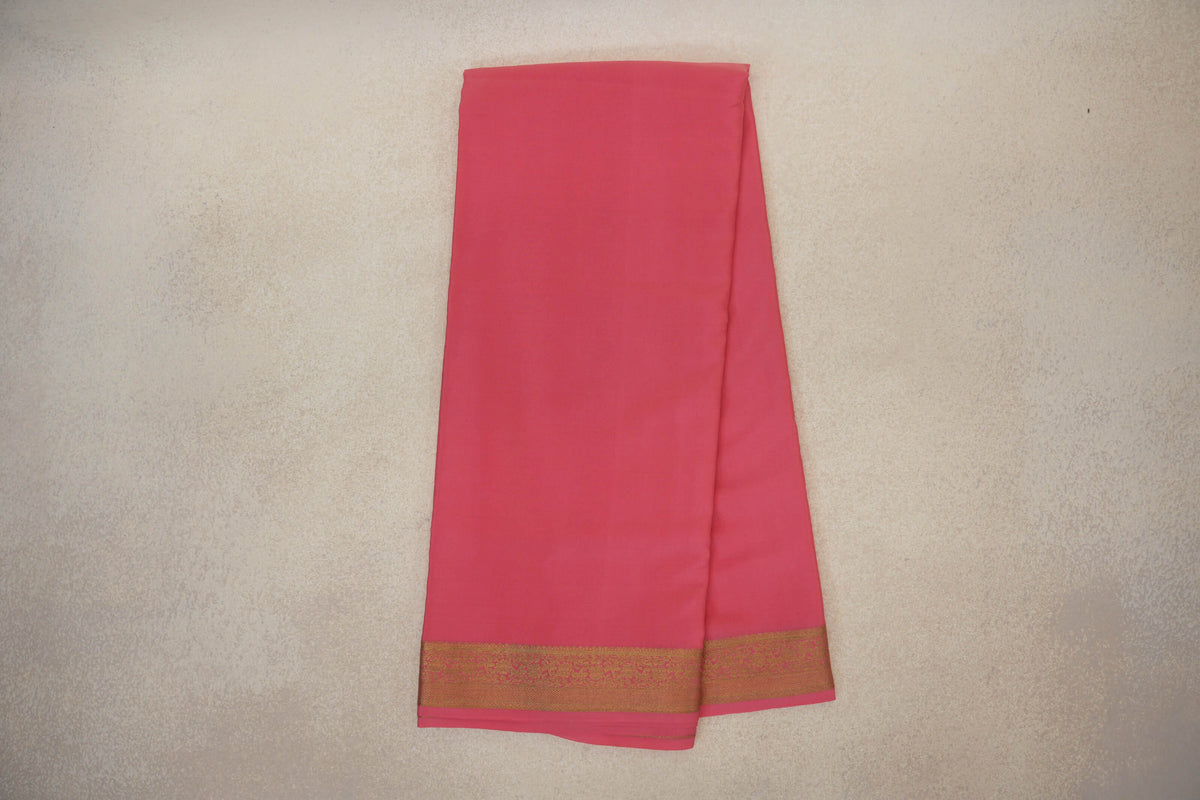 Online Coral Pink Mysore Silk Saree