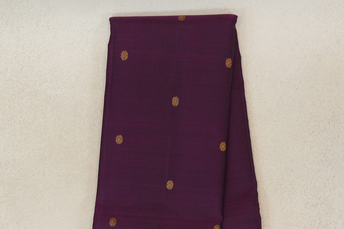 Deep Magenta with Bottle Green Rettai Pettu Borders Vintage Kanjivaram Silk Saree body