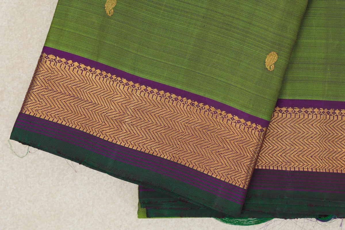 Parrot Green Vintage Kanjivaram Silk Saree border