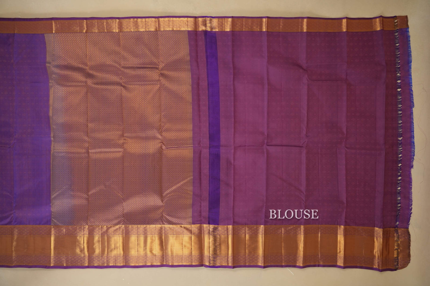 Lavender Light Weight Kanchipuram Silk Saree blouse