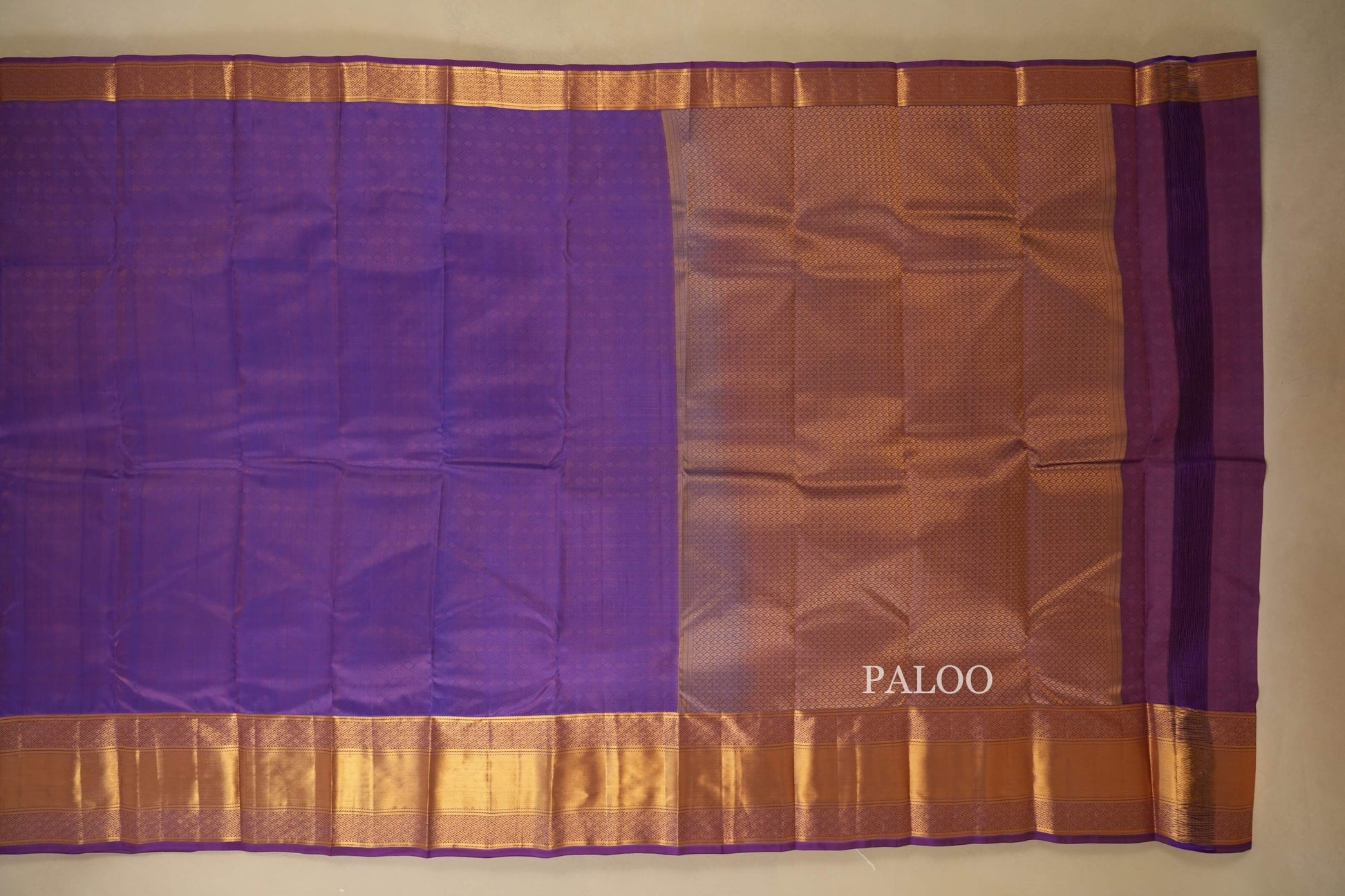 Lavender Light Weight Kanchipuram Silk Saree Paloo
