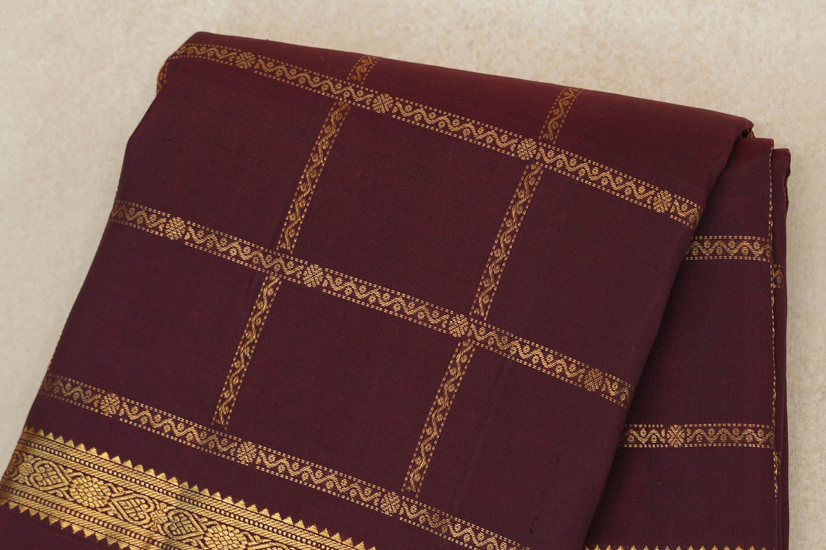 Deep Wine Maroon Vintage Kanjivaram Silk Saree SS10278