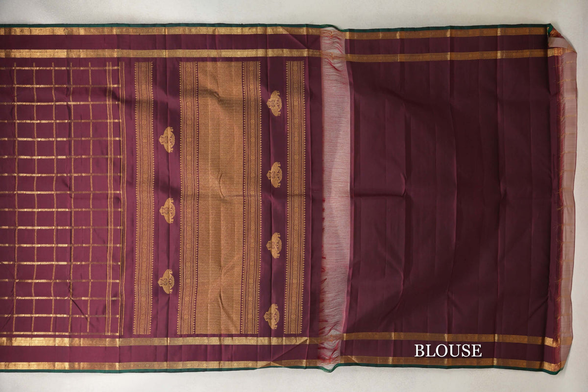 Deep Wine Maroon Vintage Kanjivaram Silk Saree SS10278