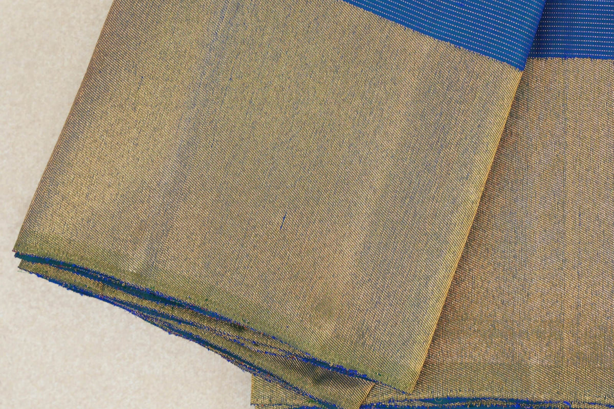 Peacock Blue Vaira Oosi Vintage Kanjivaram Silk Saree border