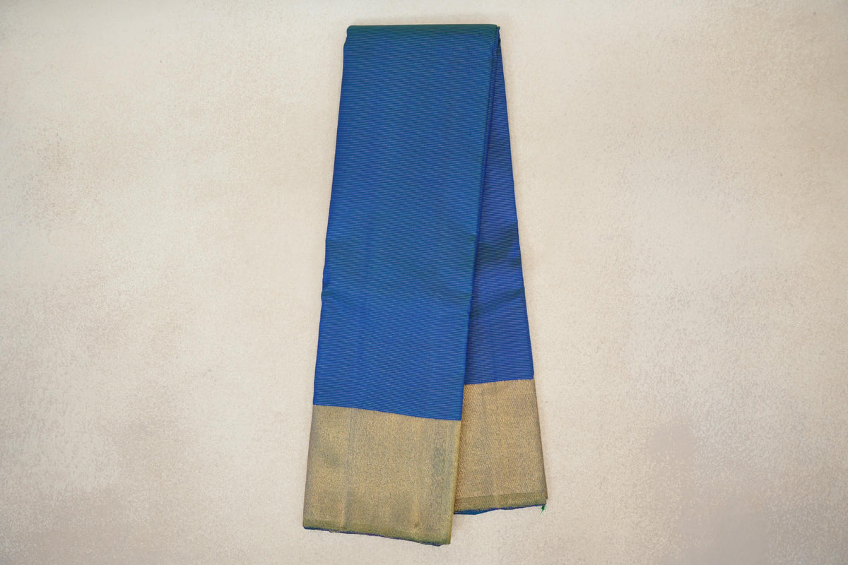 Peacock Blue Vaira Oosi Vintage Kanjivaram Silk Saree