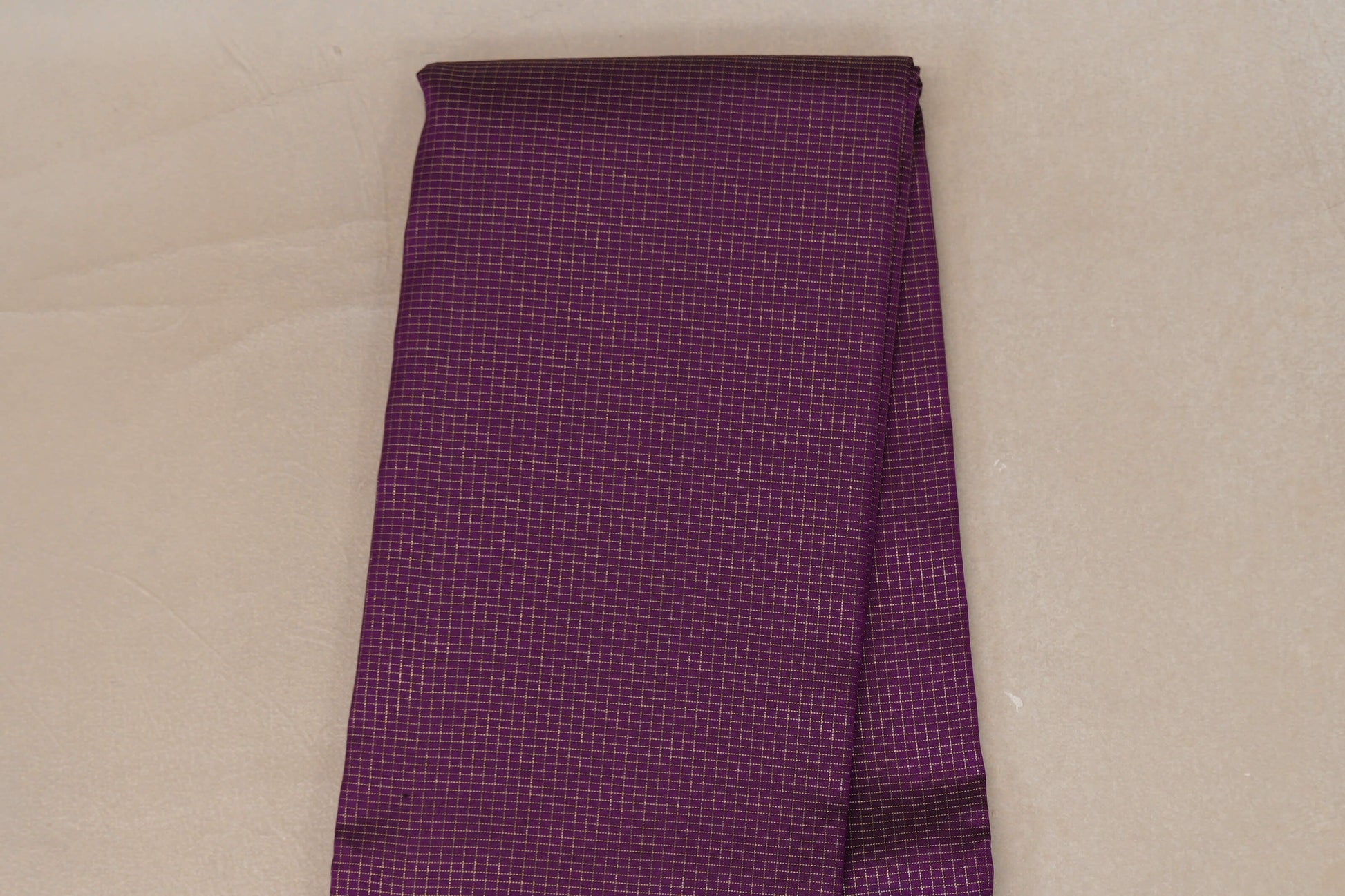 Deep Purple with Temple Borders Vintage Kanjivaram Silk Saree body