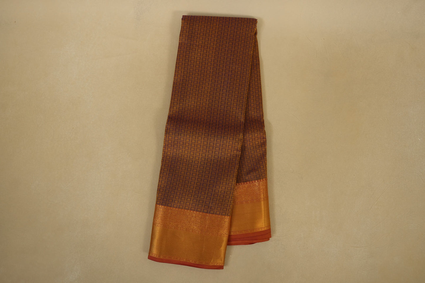 Purple with Mustard Body Light Weight Kanchipuram Silk Saree Online