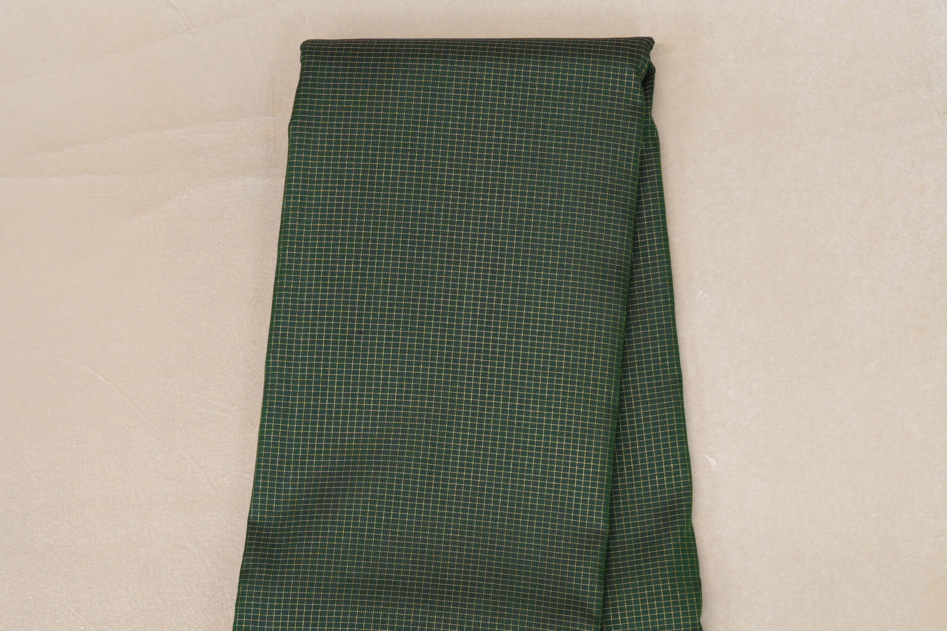 Deep Bottle Green with Temple Borders Vintage Kanjivaram Silk Saree body
