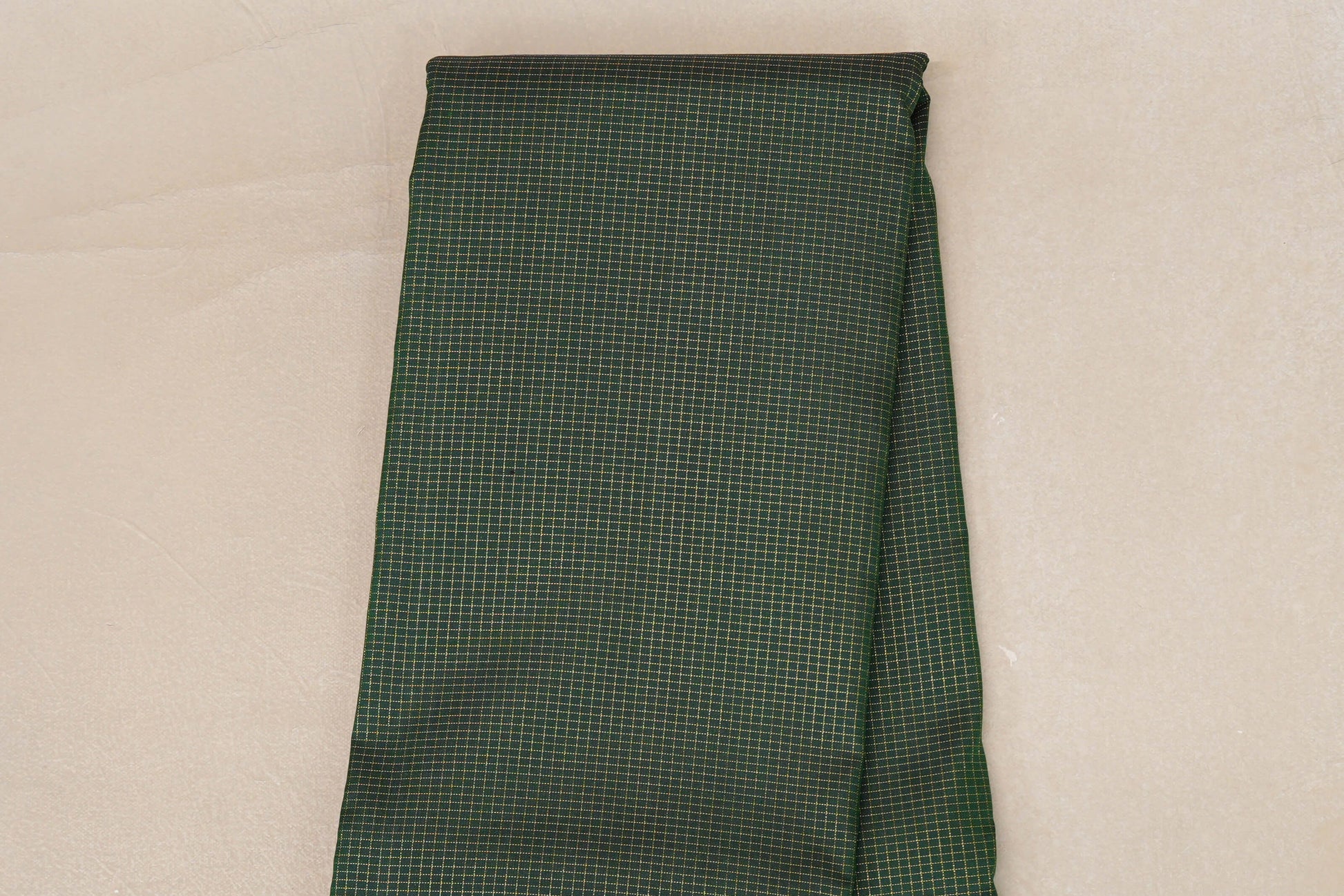 Deep Bottle Green with Temple Borders Vintage Kanjivaram Silk Saree body