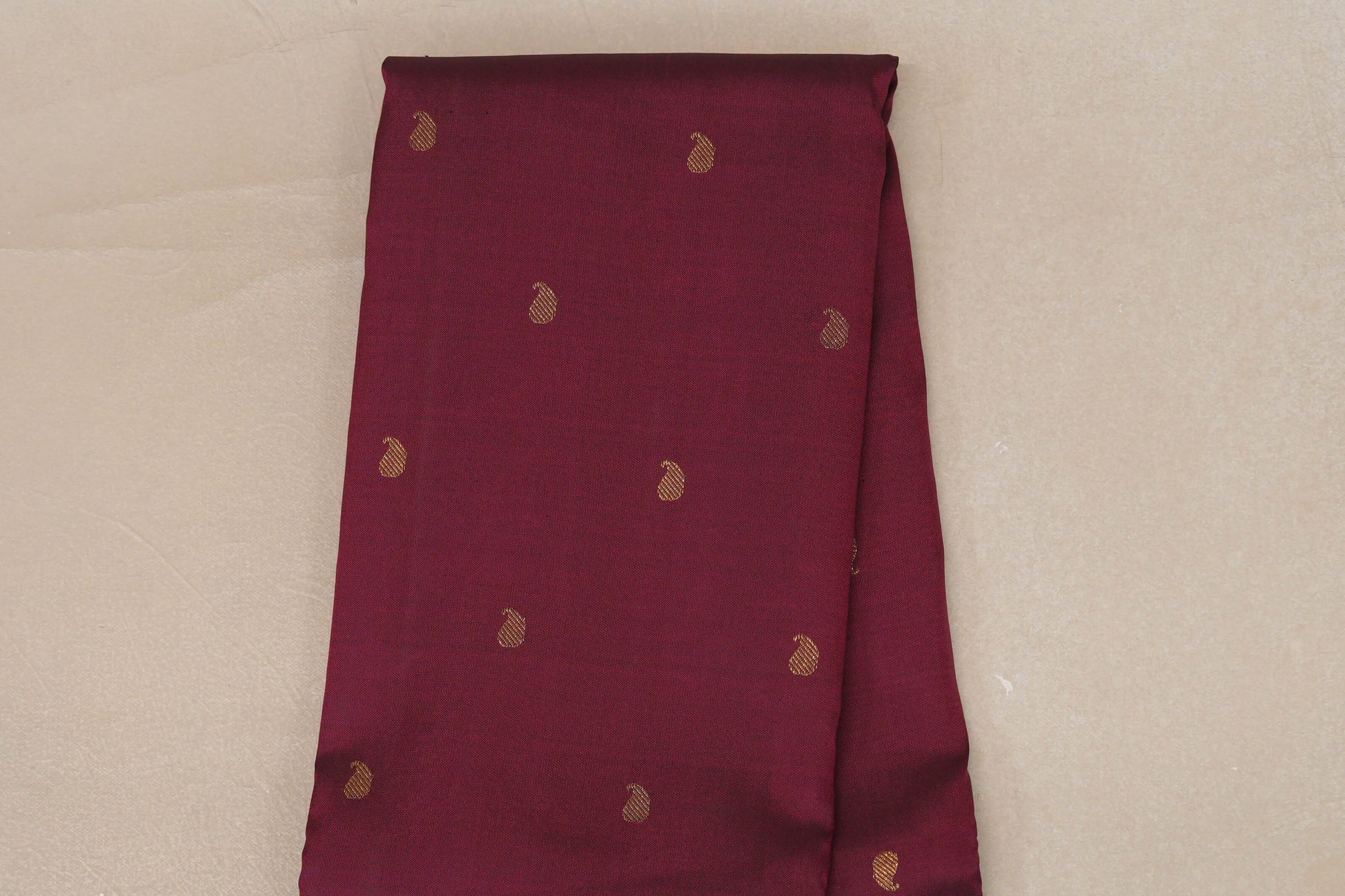 Deep Magenta with Deep Bottle Green Temple Borders Vintage Kanjivaram Silk Saree body