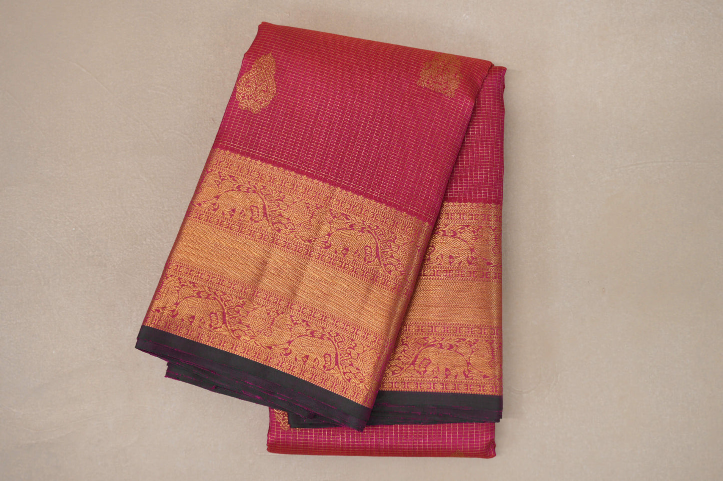Bright Pink Vintage Kanjivaram Silk Saree
