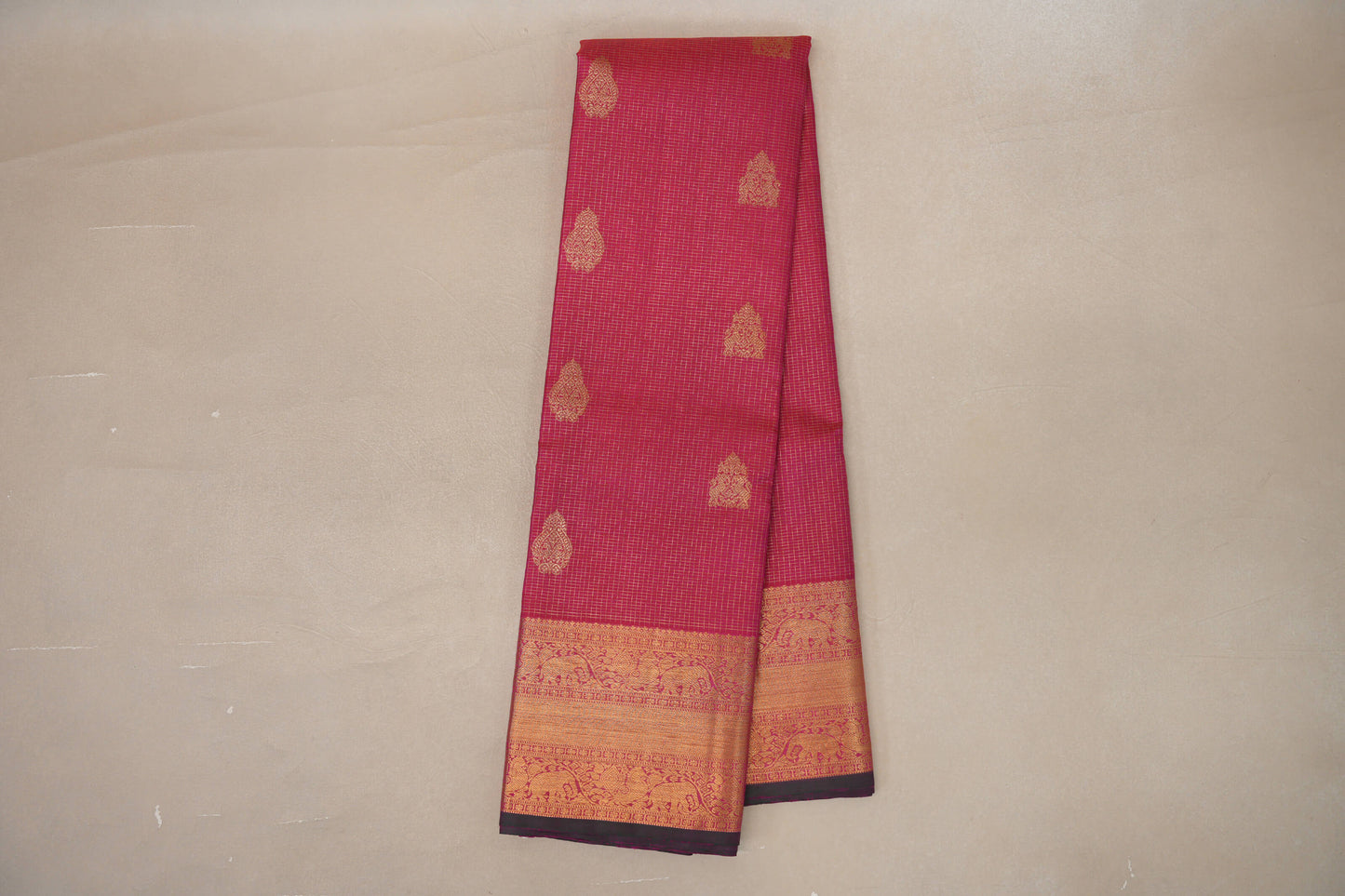 Online Bright Pink Vintage Kanjivaram Silk Saree