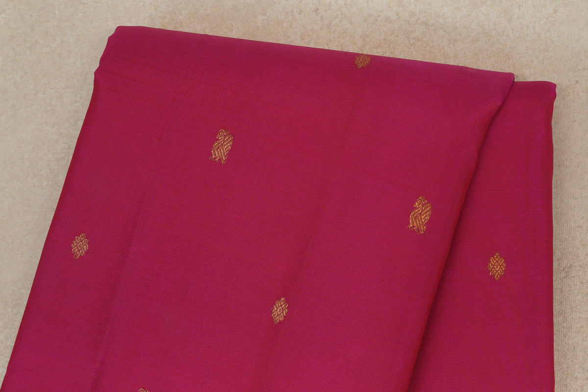 Bright Rani Pink with Deep Maroon with Dark Bottle Green Selvedge Borders Vintage Kanjivaram Silk Saree SS10287
