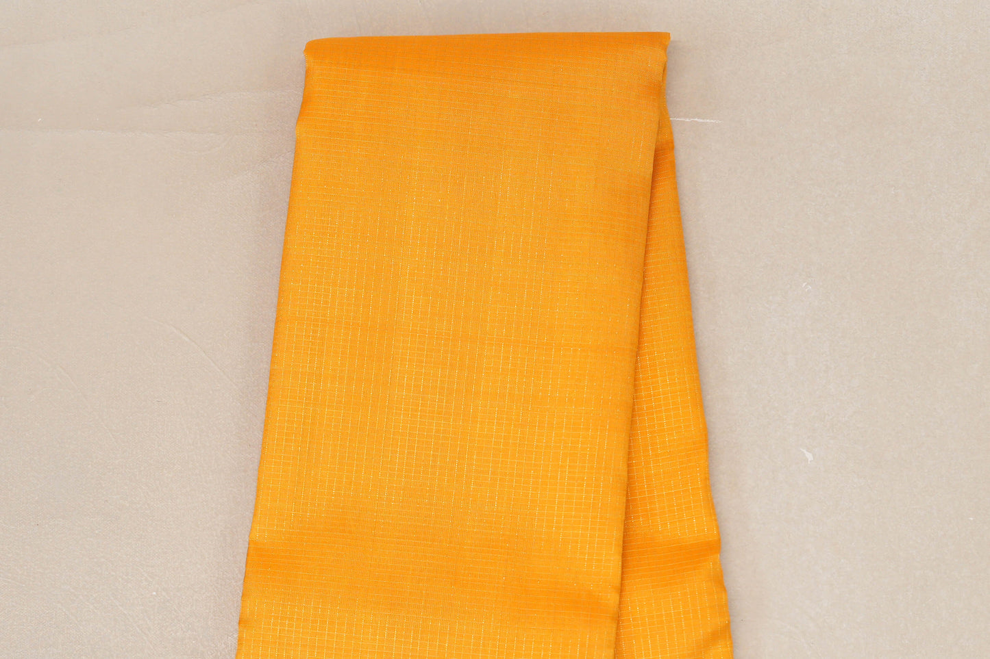 Bright Yellow with Small Zari Check Vintage Kanjivaram Silk Saree body
