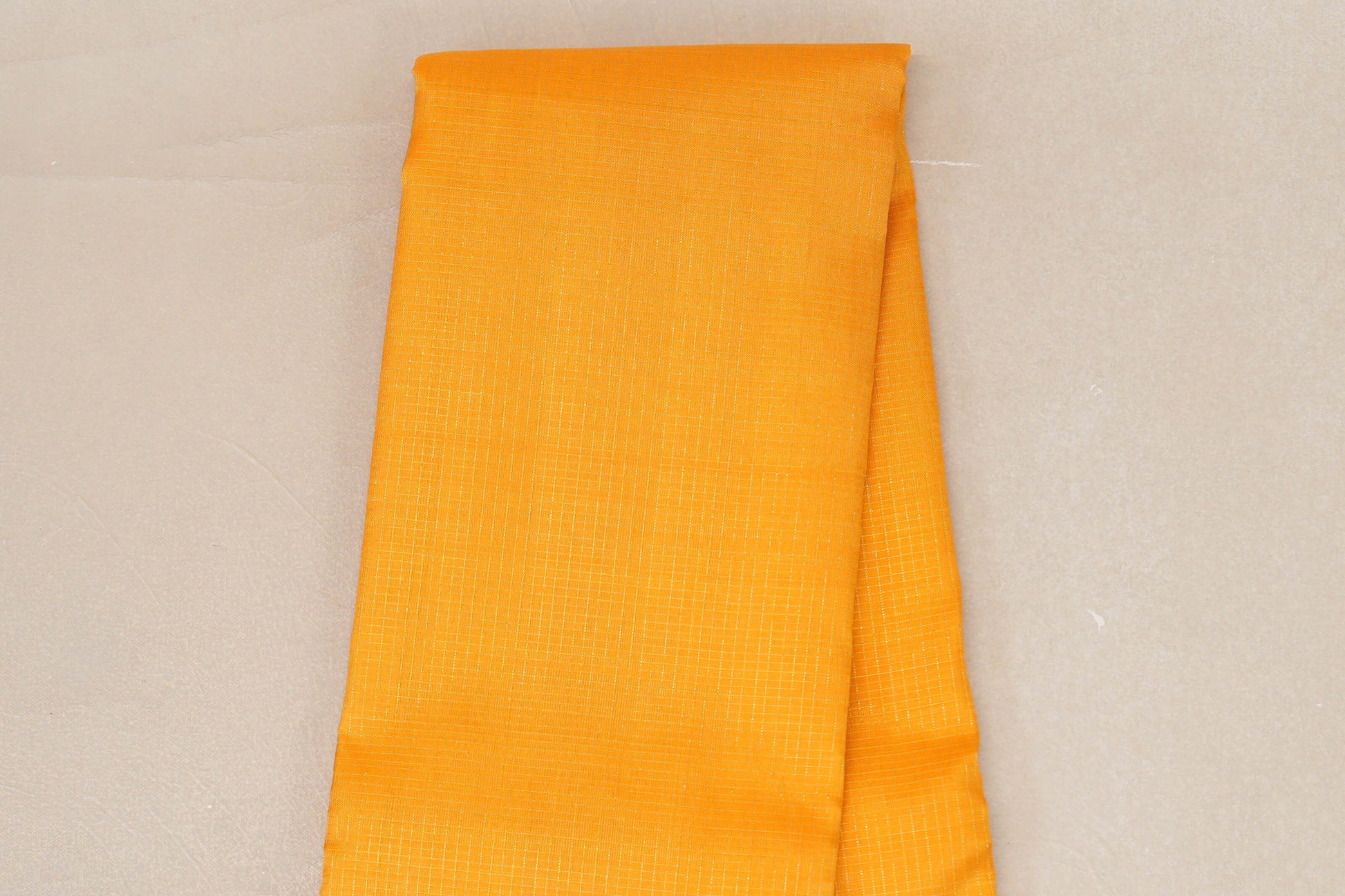 Bright Yellow with Small Zari Check Vintage Kanjivaram Silk Saree body