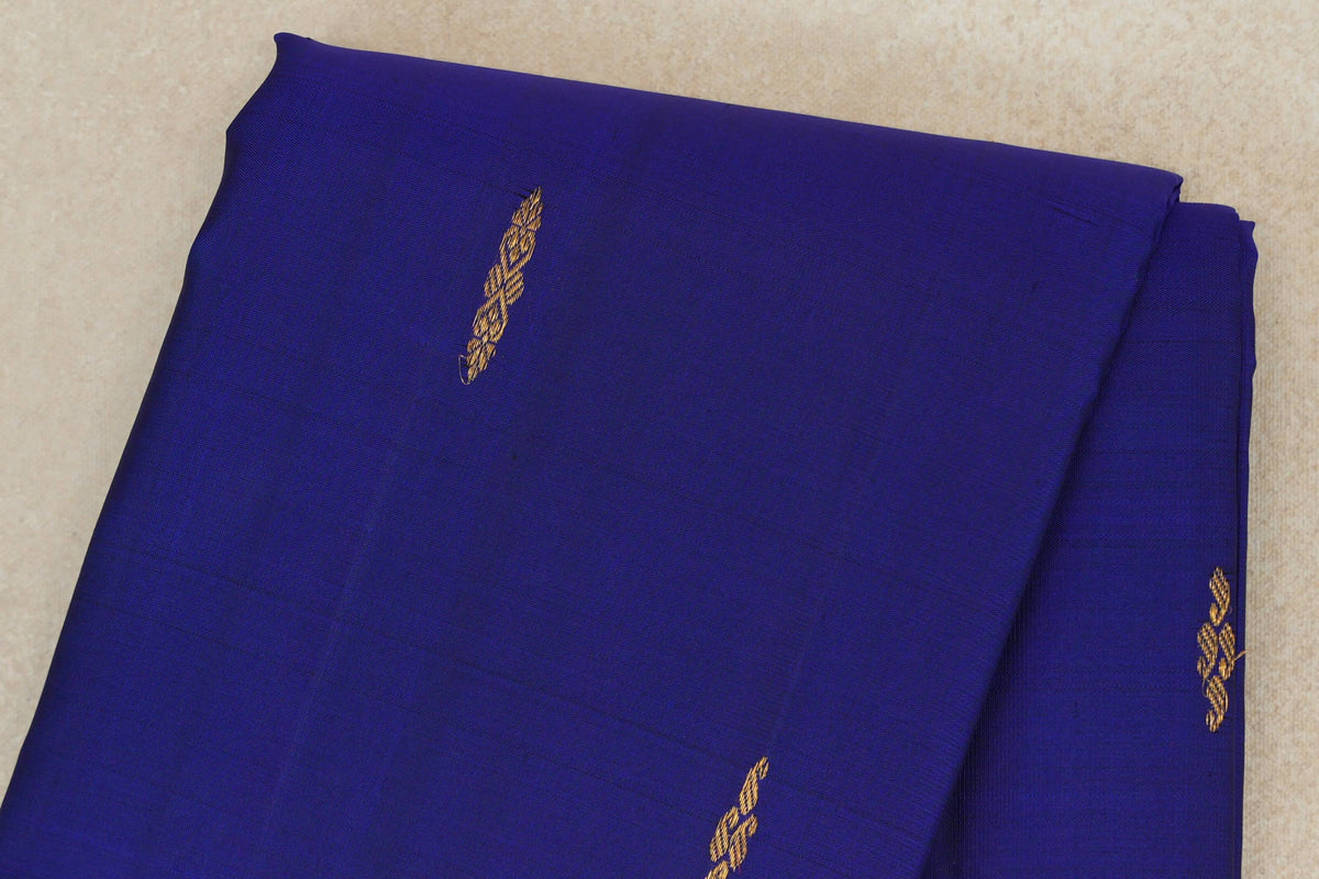 Deep Royal Blue with Deep Wine Maroon with Dark Green Selvedge Borders Vintage Kanjivaram Silk Saree SS10290