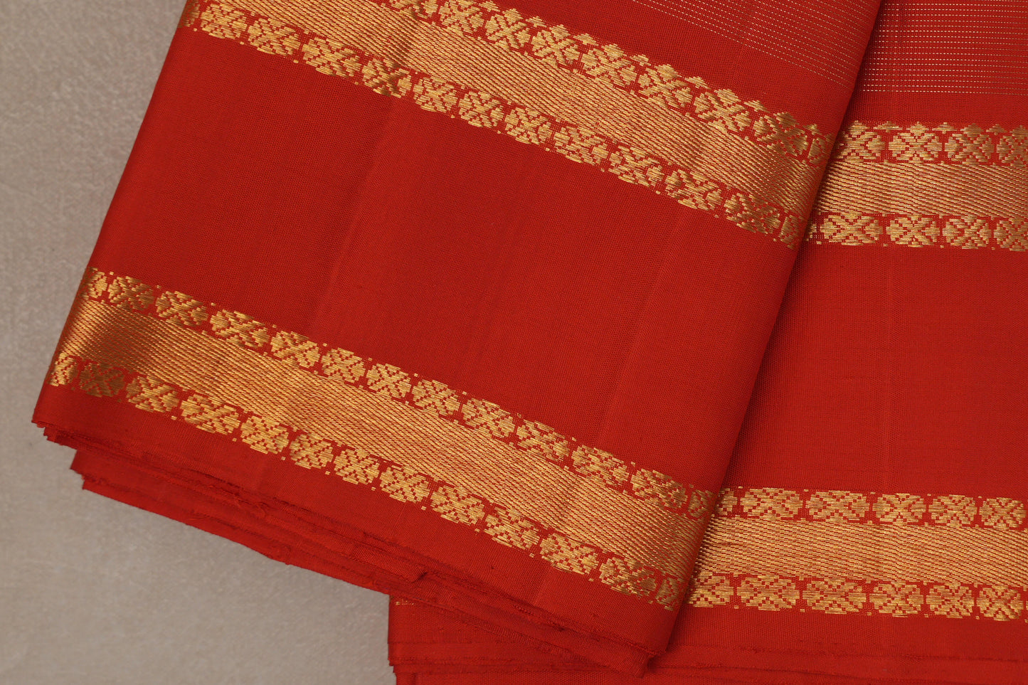 Reddish Orange Vintage Kanjivaram Silk Saree border
