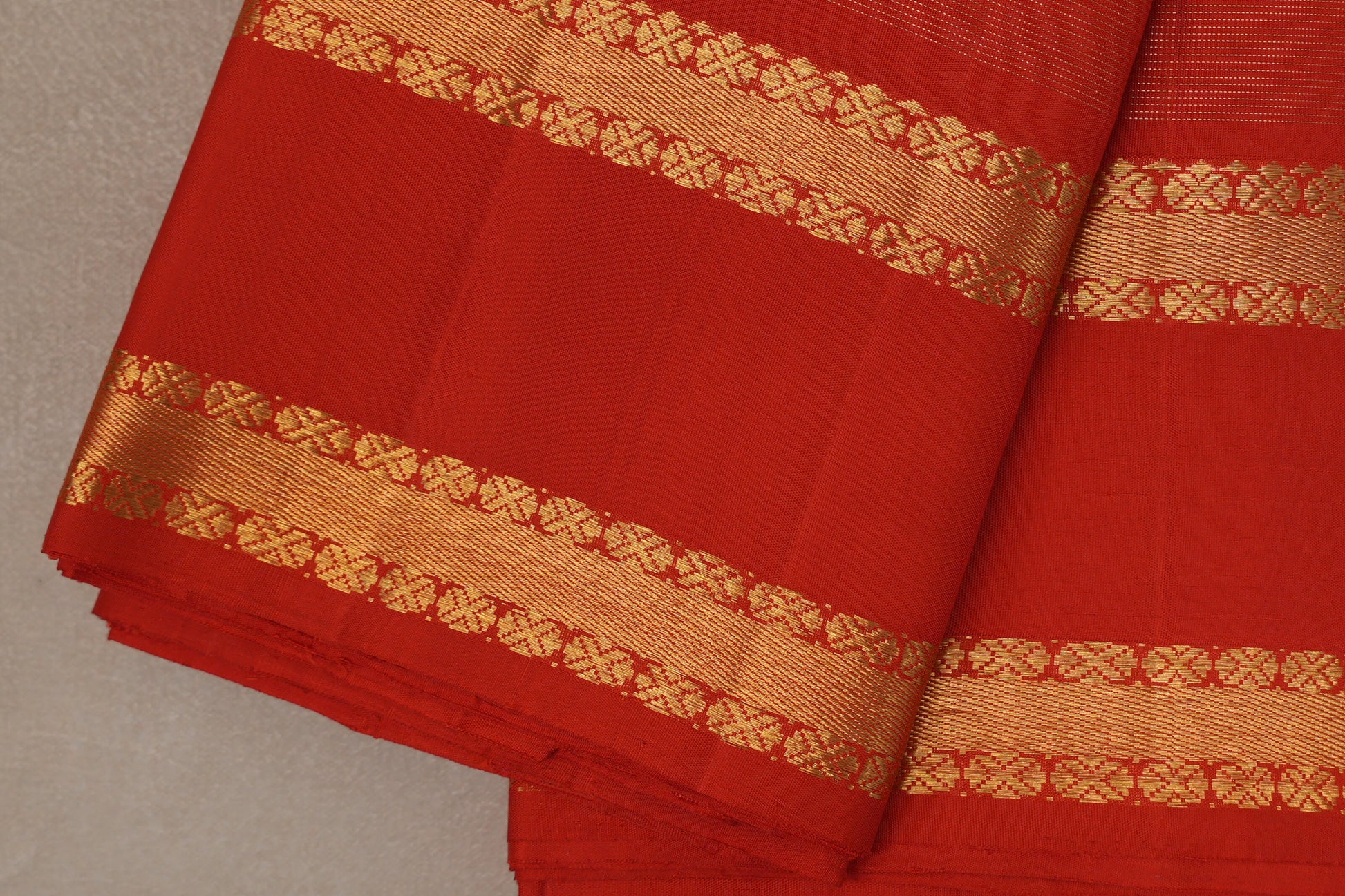 Reddish Orange Vintage Kanjivaram Silk Saree border