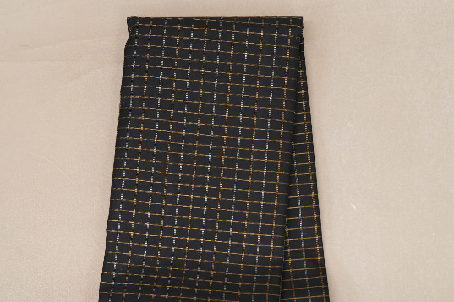 Checked Black Vintage Kanjivaram Silk Saree