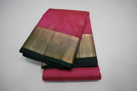 Pinkish red kanchipuram silk saree
