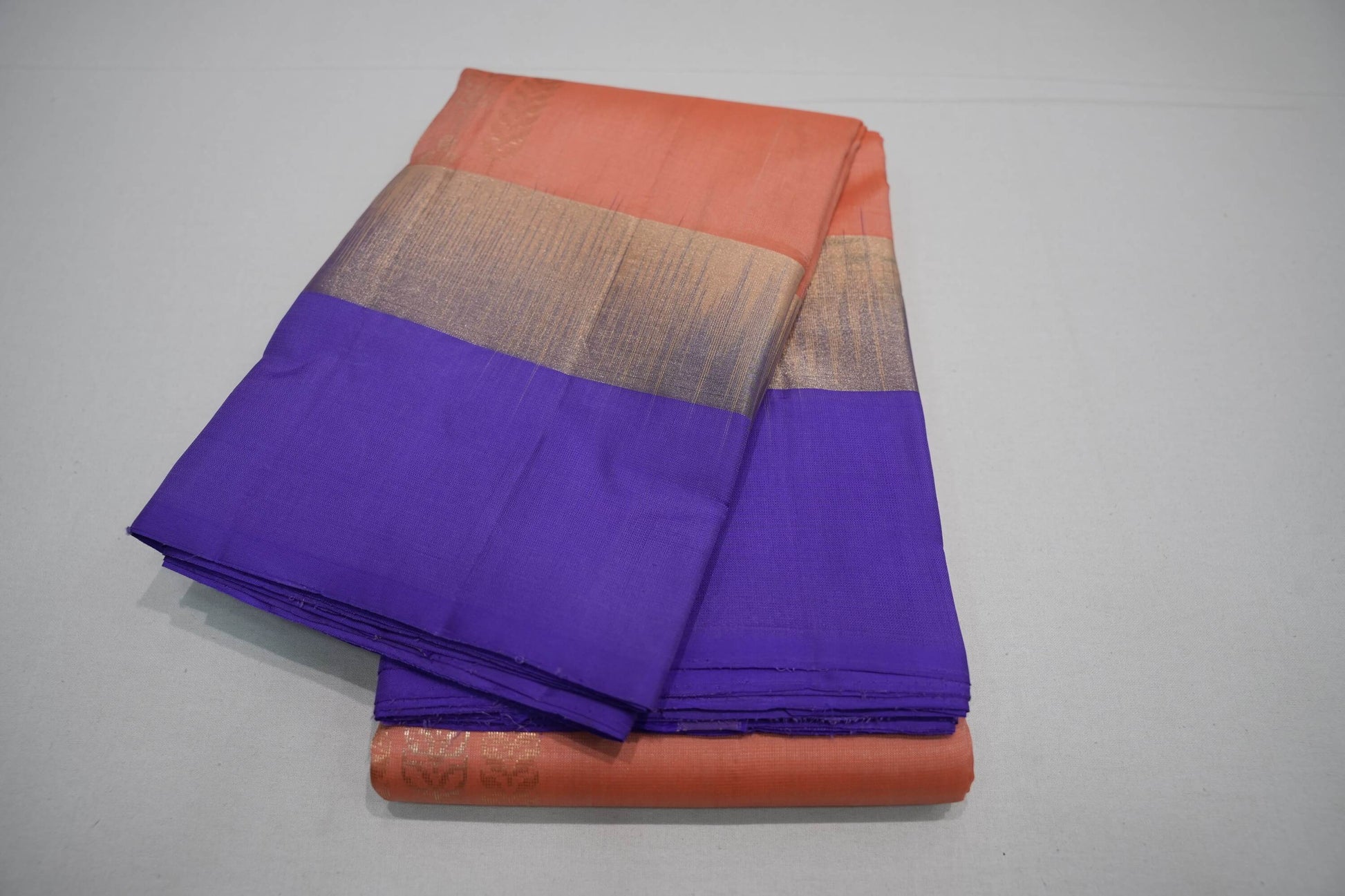 Light peach kanchipuram silk saree