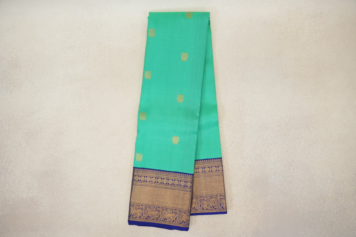 Aqua Green Vintage Kanjivaram Silk Saree online