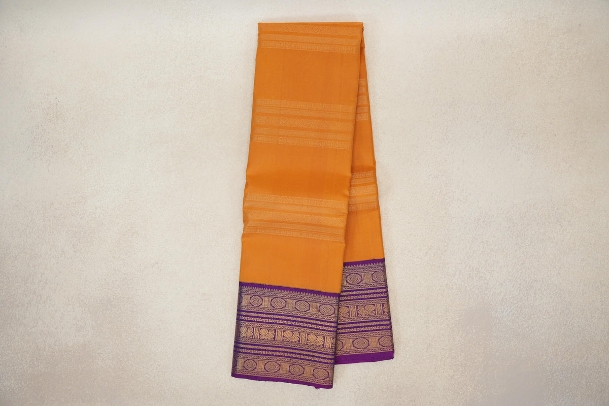 Mustard Orange Vintage Kanjivaram Silk Saree online