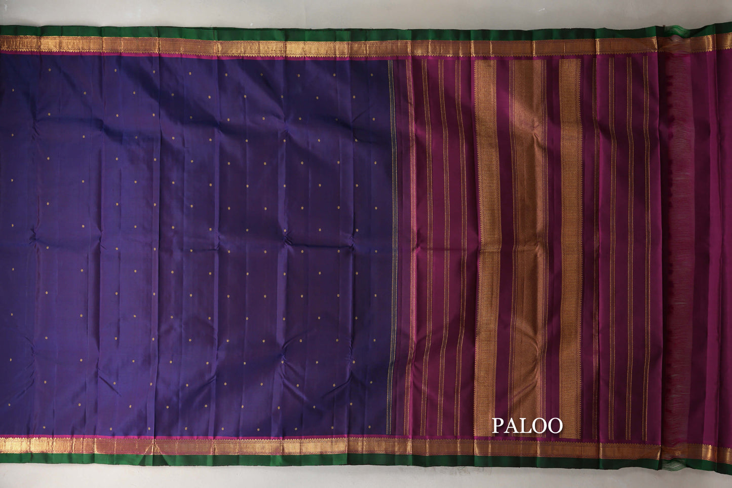 Deep Blue with Deep Magenta Borders Vintage Kanjivaram Silk Saree SS9192