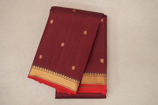 Reddish Maroon Vintage Kanjivaram Silk Saree