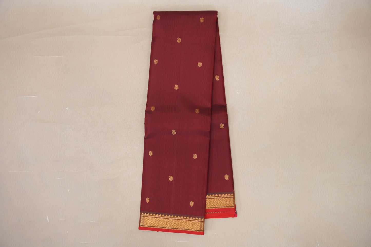Reddish Maroon Vintage Kanjivaram Silk Saree SS9193