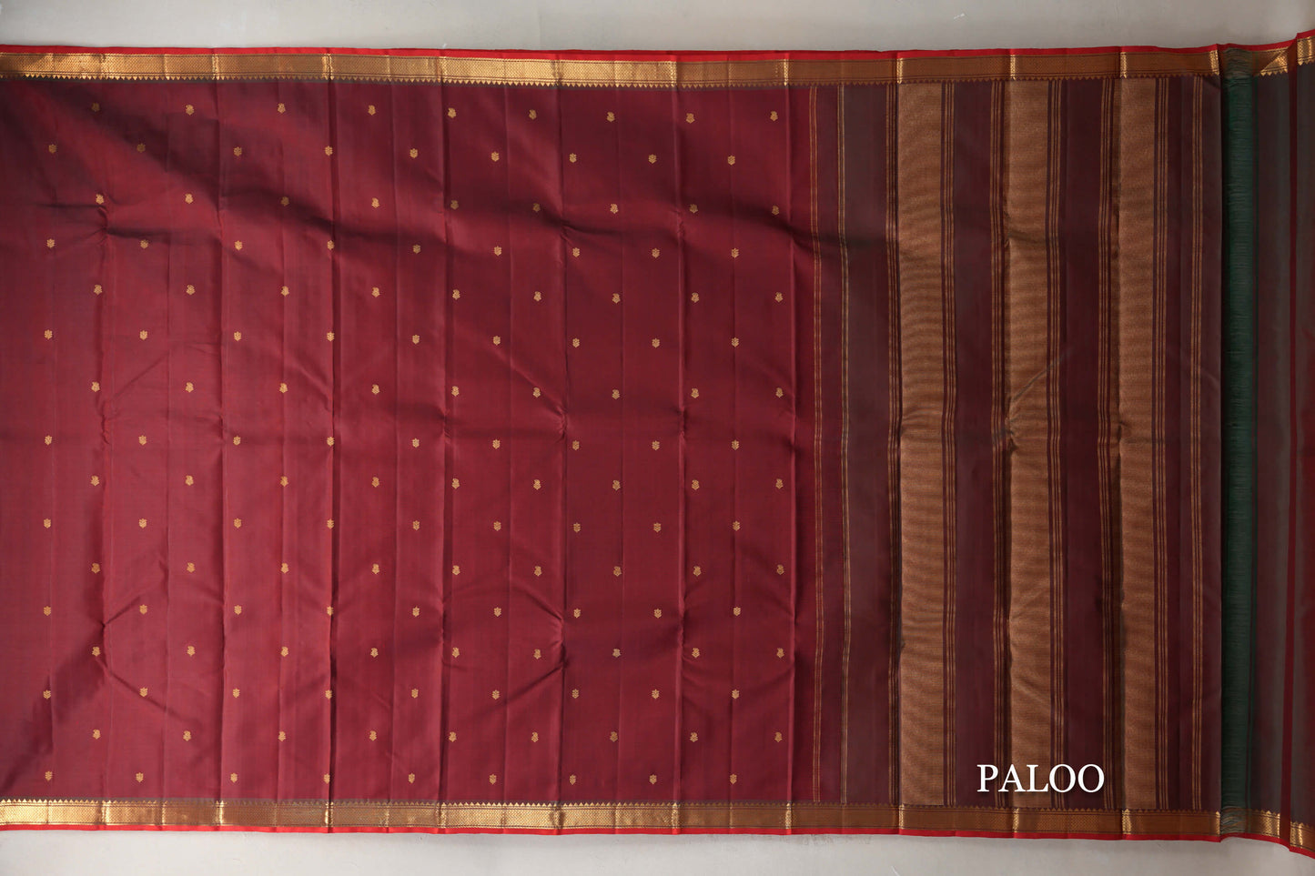 Reddish Maroon Vintage Kanjivaram Silk Saree SS9193