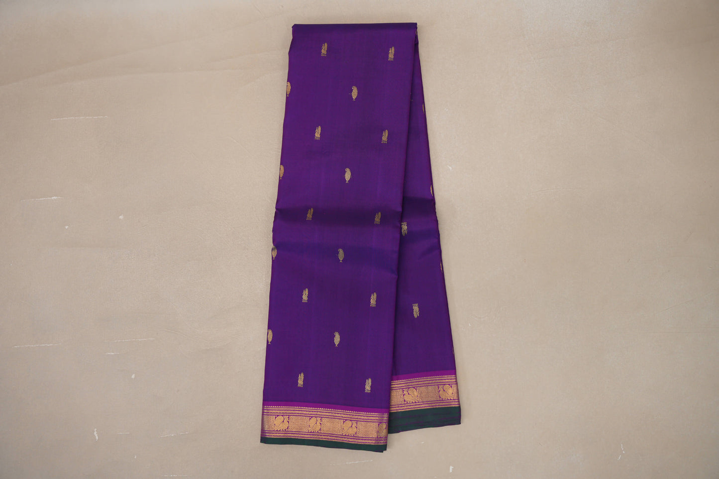 Deep Violet Vintage Kanjivaram Silk Saree SS9194